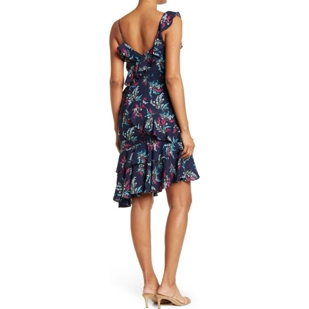 NWT Likely Ophelia Zoe Floral Ruffled Dress Navy Size 8 Wedding Guest Summer - Picture 2 of 12